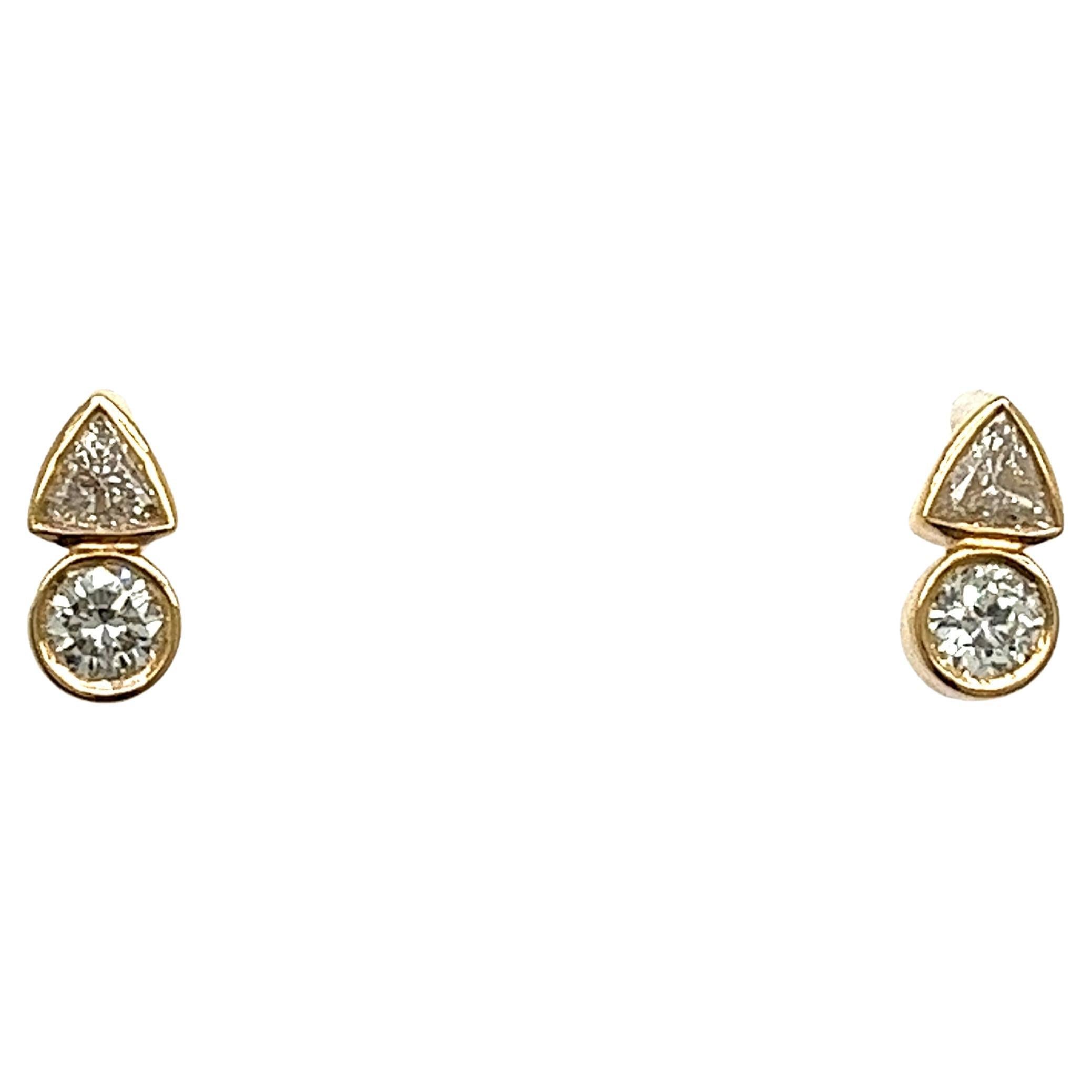 Orecchini con diamanti in oro giallo 14ct con diamanti naturali da 0,40ct