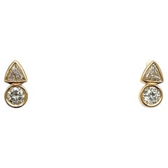 14ct Yellow Gold Diamond Stud Earrings Set With 0.40ct Natural Diamonds