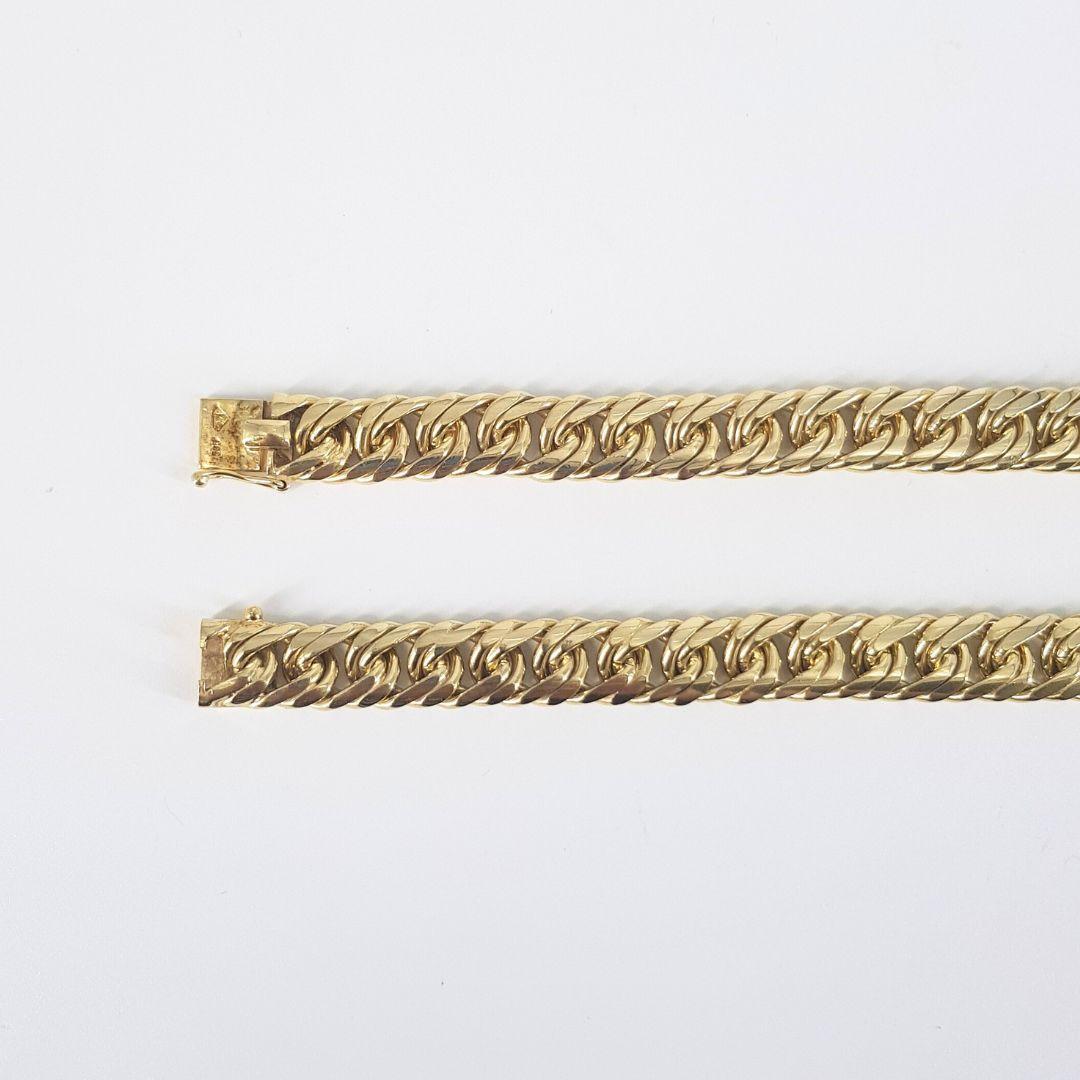 Women's or Men's 14ct Yellow Gold Double Curb Link Chain For Sale