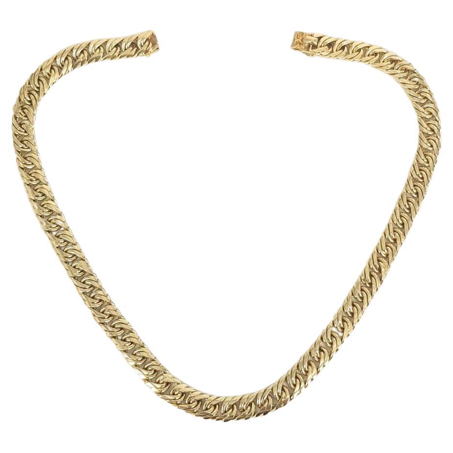 14ct Yellow Gold Double Curb Link Chain For Sale