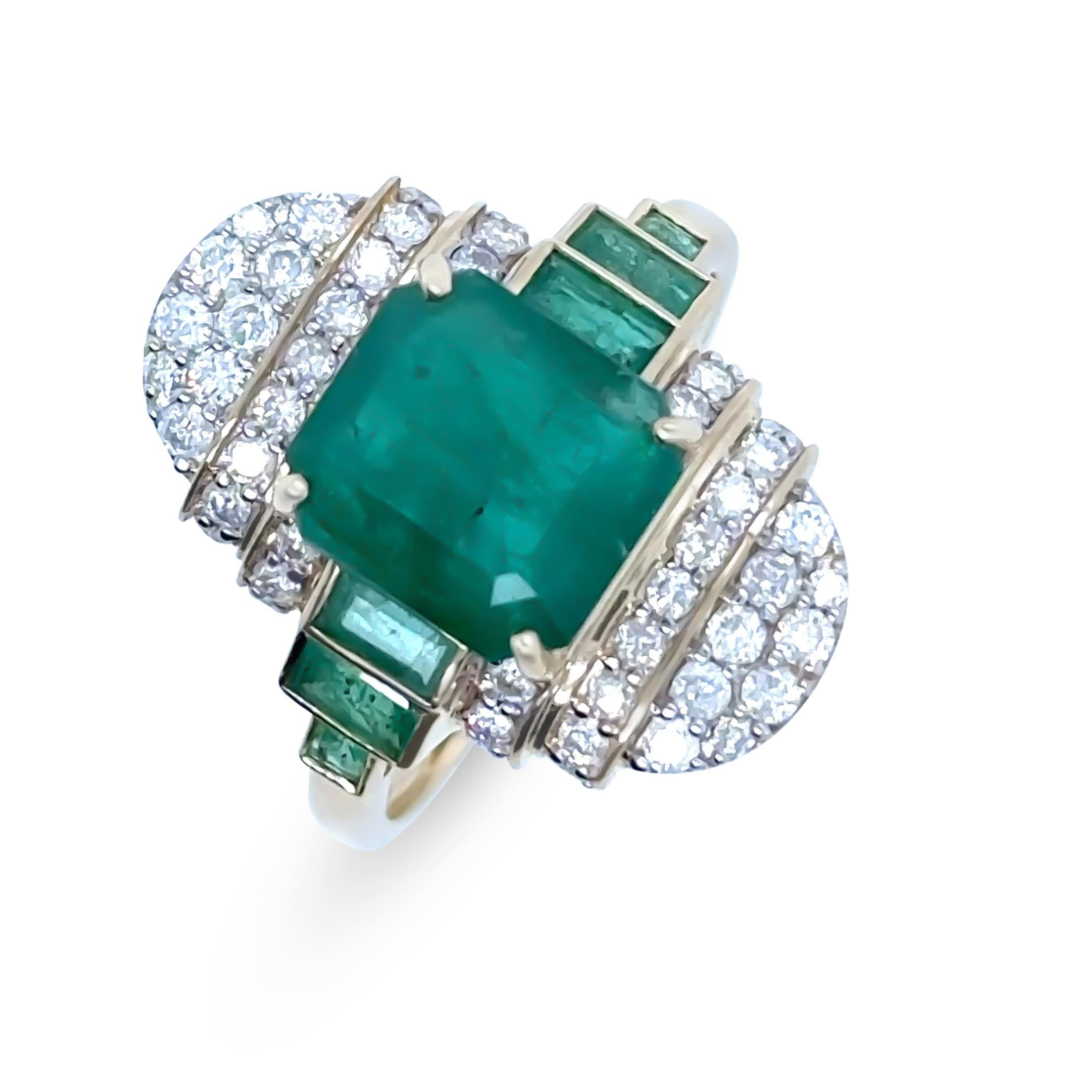 Women's 14ct Yellow Gold Emerald & Diamond Set 
