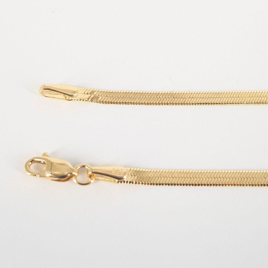 Women's or Men's 14ct Yellow Gold Herringbone Link Chain