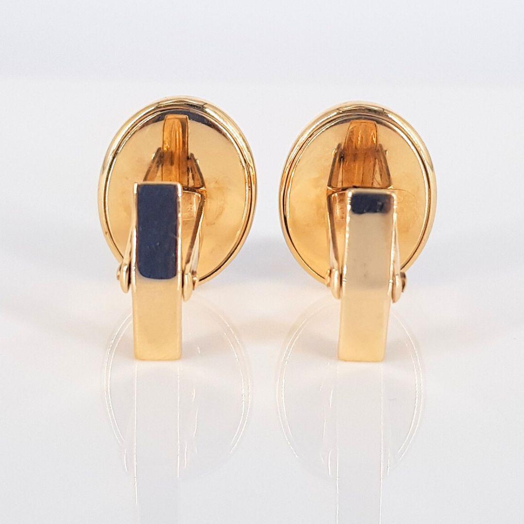 14ct Yellow Gold Lapis Cuff Links In Excellent Condition For Sale In Cape Town, ZA