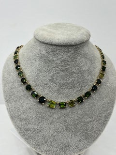 14ct Yellow Gold Multi Stone Tourmaline Necklace, 31.50ct