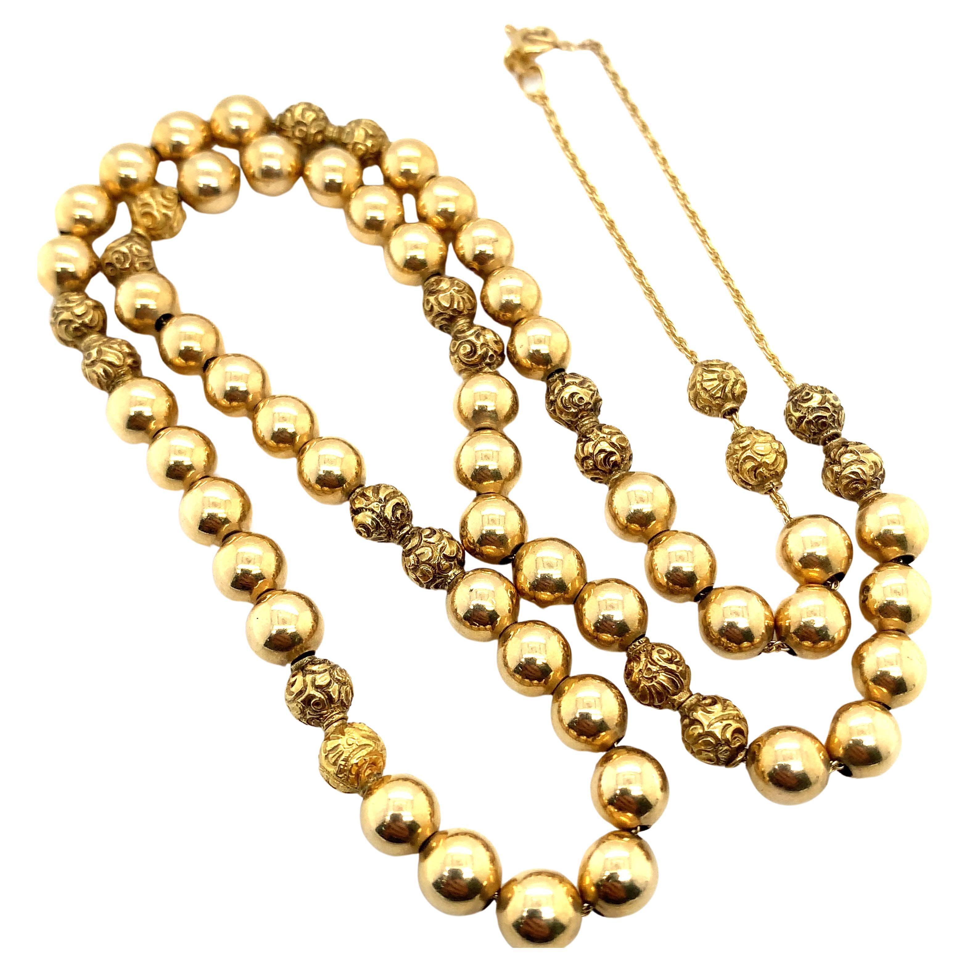 14ct Yellow Gold Muslim Islamic Tasbih Misbaha Prayer Beads Bracelet