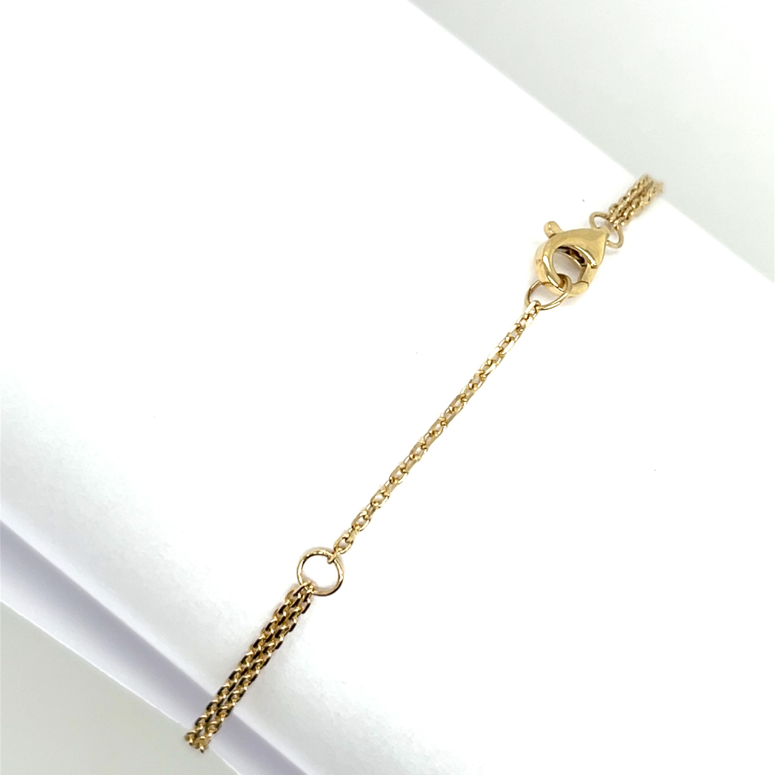 This bracelet is made of 14ct yellow gold chain and set with 0.54ct natural brown diamonds, and has a beautiful finish. This design is ideal for everyday wear.

Total Diamond Weight: 0.54ct
Diamond Colour: brown
Diamond Clarity: SI
Total Weight: