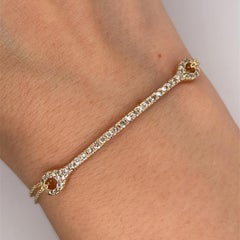 14ct Yellow Gold Natural Brown Diamonds Bar Bracelet, 0.54ct