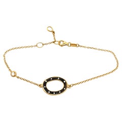 Bracelet en or jaune 14 carats avec diamants naturels