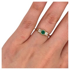 14ct Yellow Gold Natural Emerald and Diamonds