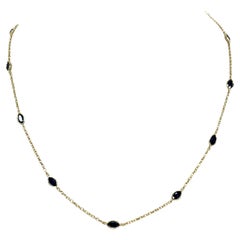 14ct Yellow Gold Natural Sapphire Necklace