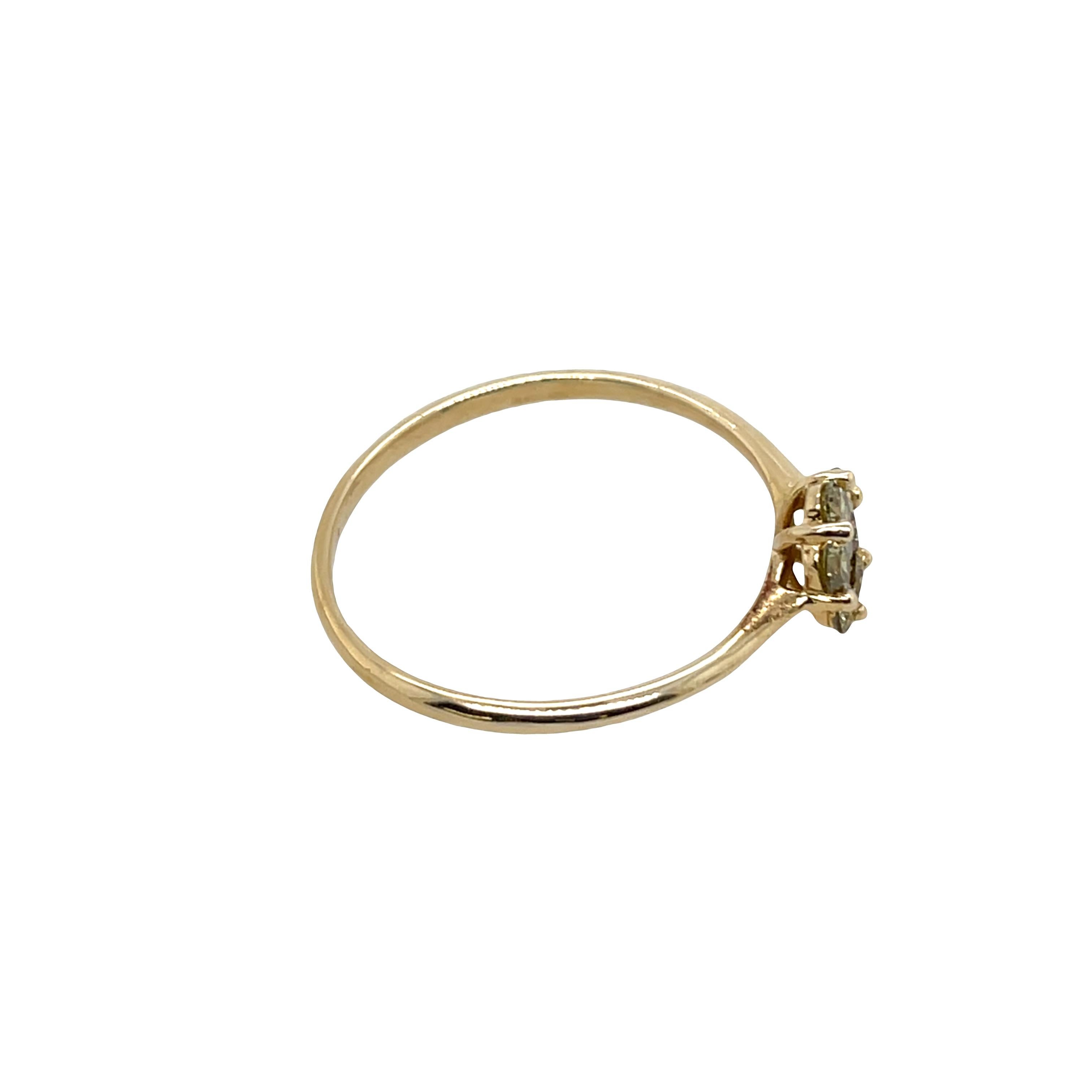 Bague en or jaune 14ct avec diamant naturel en forme de grappe Pour femmes en vente