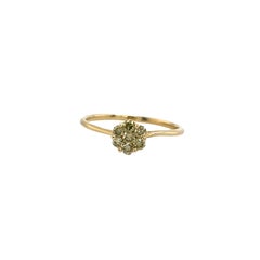 Bague en or jaune 14ct avec diamant naturel en forme de grappe