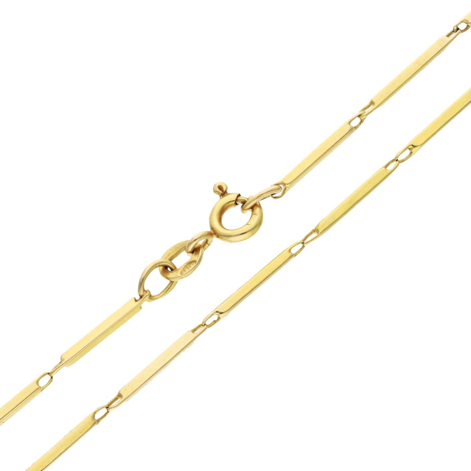 Ciondolo con opale in oro giallo 14ct e catena in oro 18ct In condizioni buone in vendita a Birmingham, GB