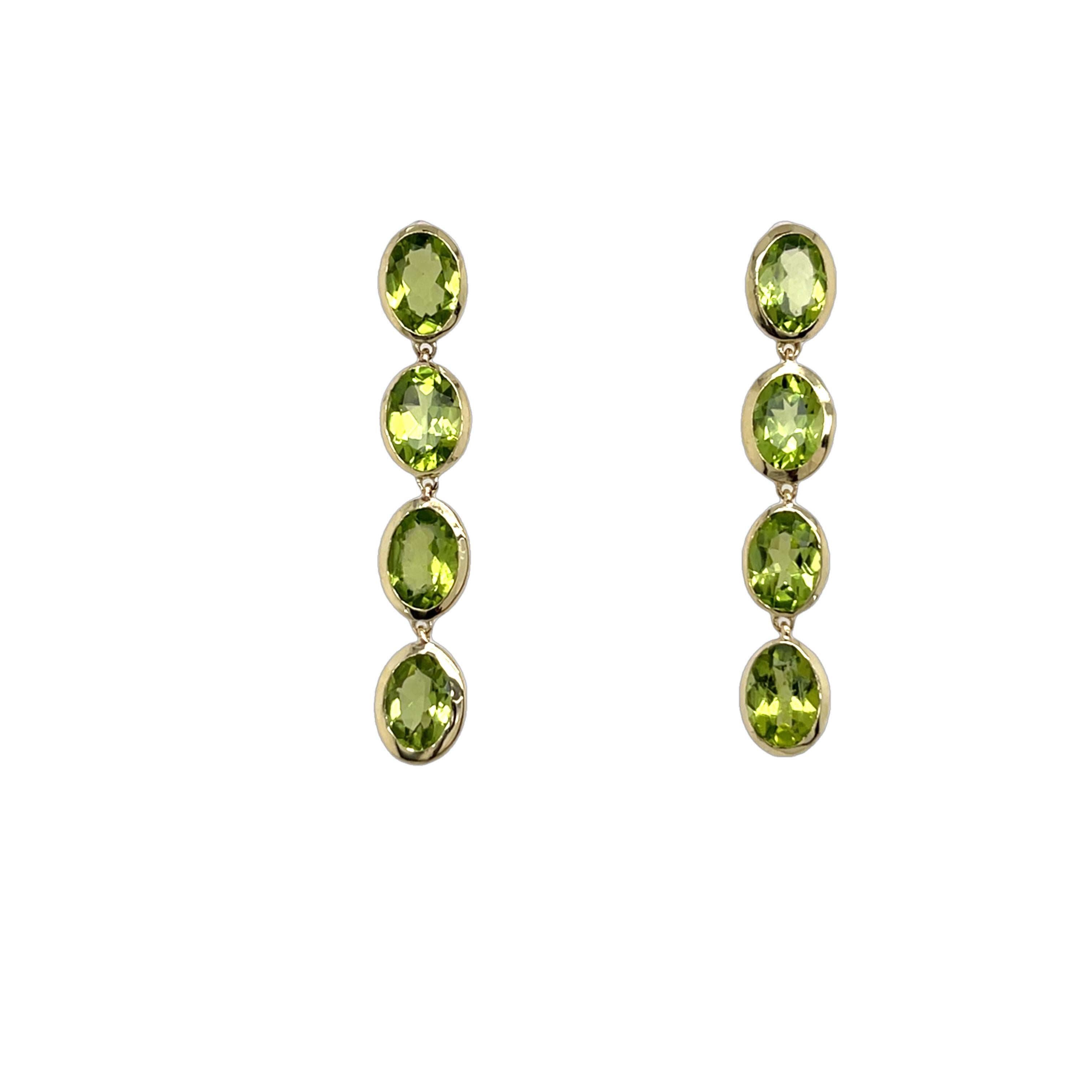 Pendientes Gota Peridoto Oro Amarillo 14ct en Nuevo estado para la venta en London, GB