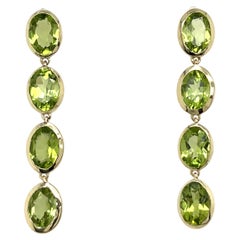 14ct Yellow Gold Peridot Drop Earrings