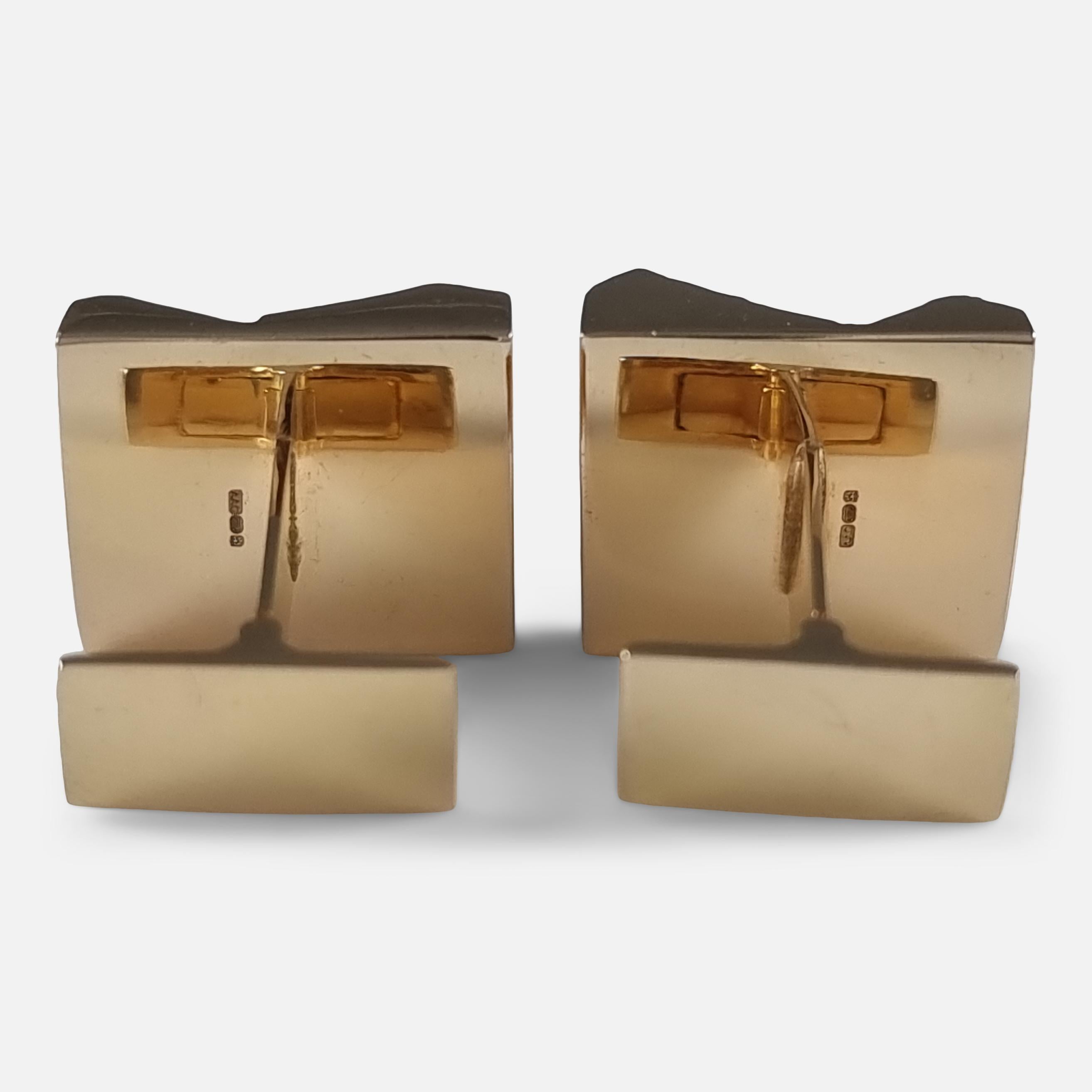 14ct Yellow Gold 'Ravines' Cufflinks by Björn Weckström for Lapponia For Sale 2