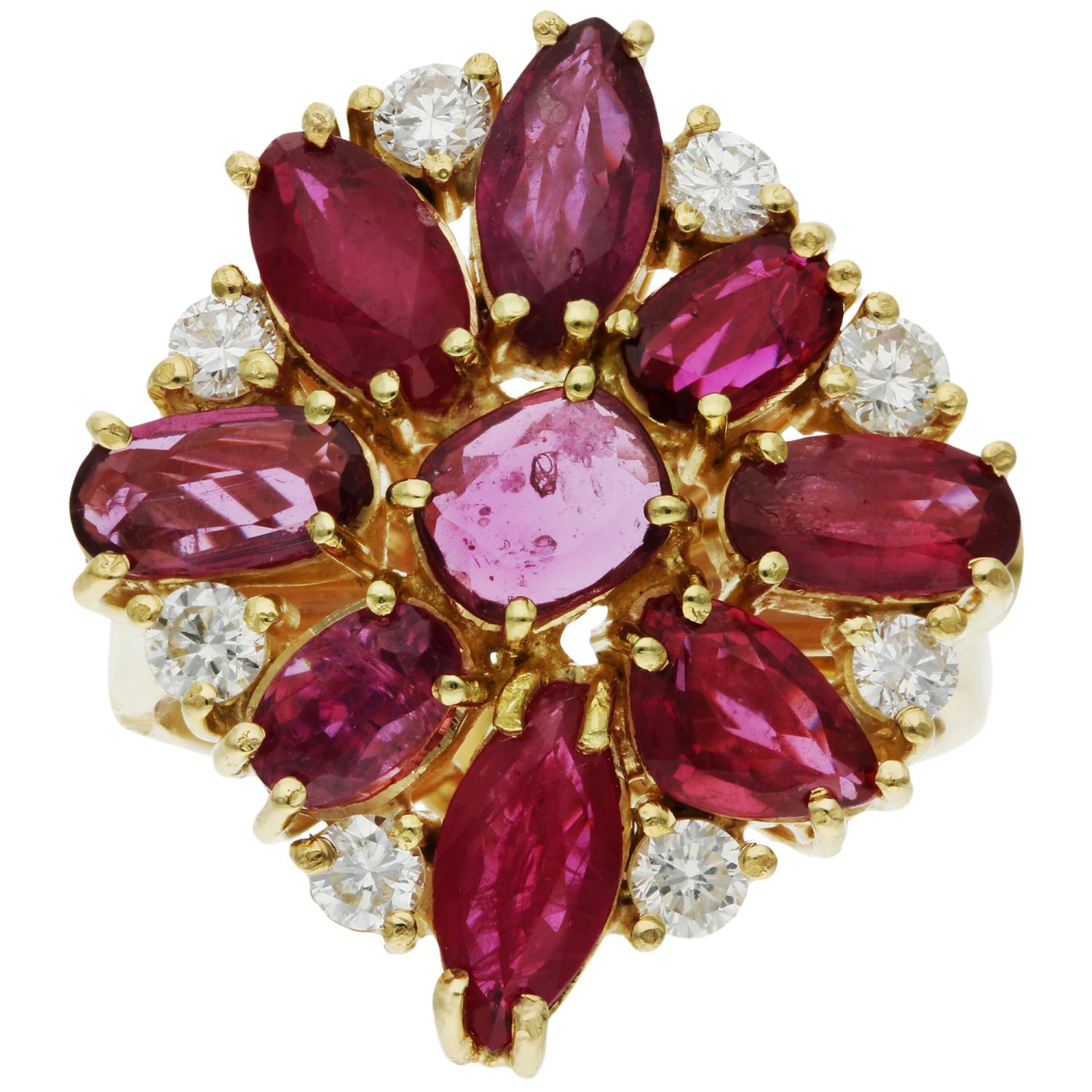 14ct Yellow Gold 2.00ct Ruby & 0.50ct Diamond Cocktail Ring

Ignite your style with our Pre-loved 14ct Yellow Gold Ruby & Diamond Ring, a flamboyant masterpiece perfect for both dress and cocktail occasions. This exquisite ring showcases a