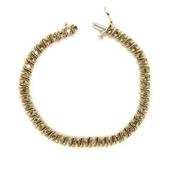14ct Yellow Gold ‘S’ Link Diamond Bracelet, 3ct Cognac Brown Diamonds