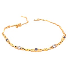 14ct Gelbgold Saphir und Diamant-Armband 0,69ct 9,83g