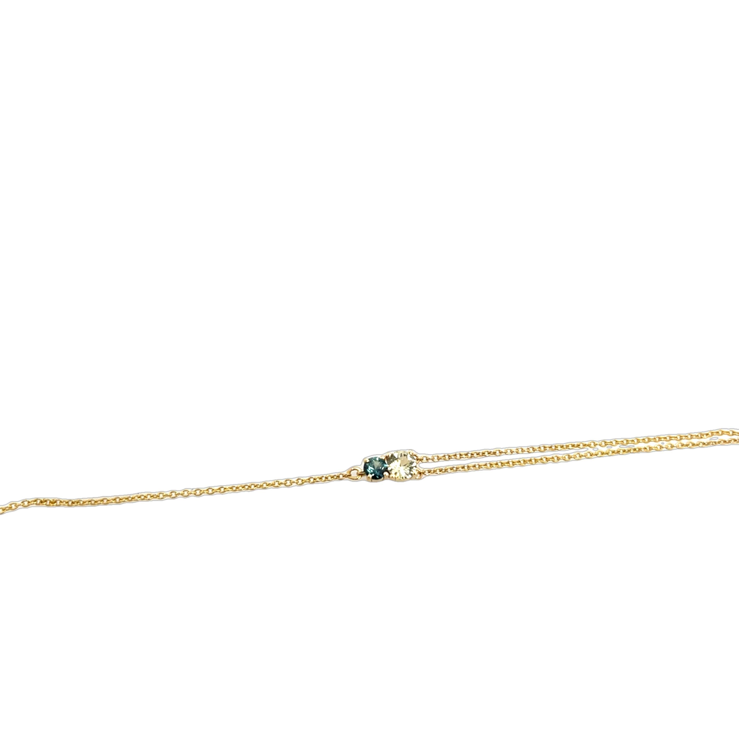Round Cut 14ct Yellow Gold Sapphire Bracelet For Sale