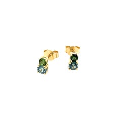 14ct Yellow Gold Sapphire Stud Earrings