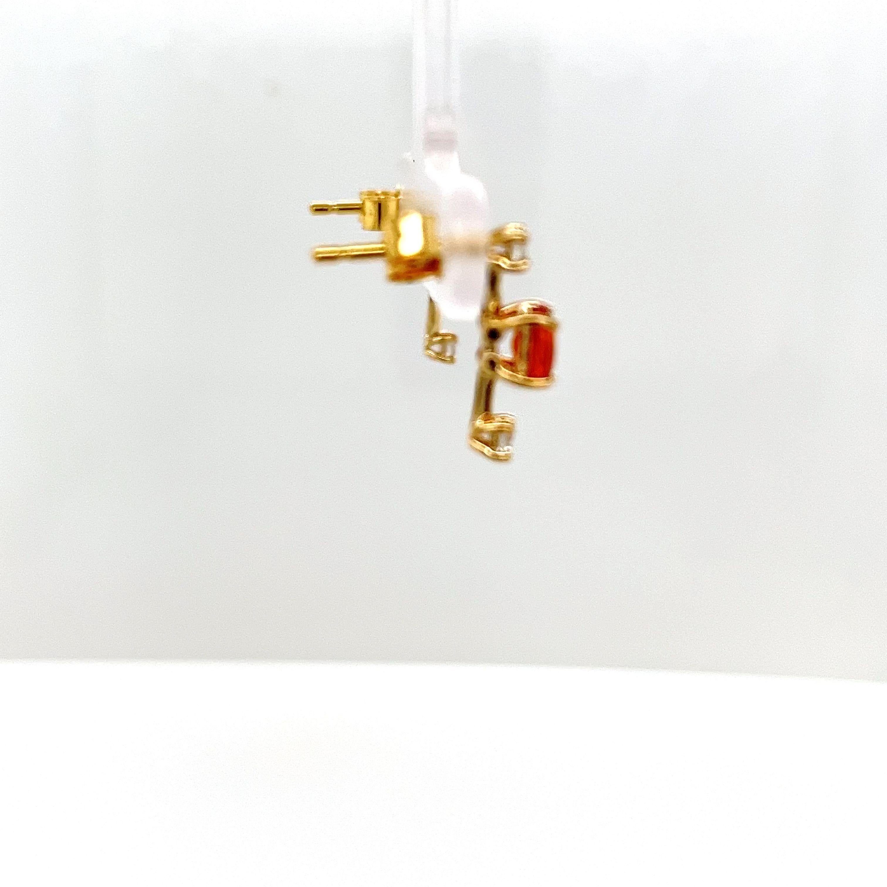 Tropfenohrringe aus 14 Karat Gelbgold mit Saphiren und Diamanten (Rundschliff) im Angebot