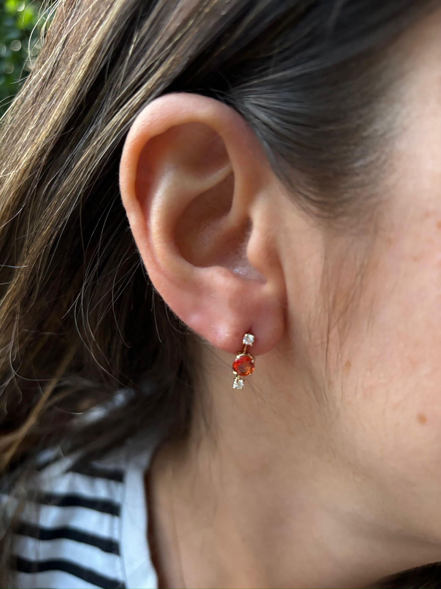 Tropfenohrringe aus 14 Karat Gelbgold mit Saphiren und Diamanten Damen im Angebot