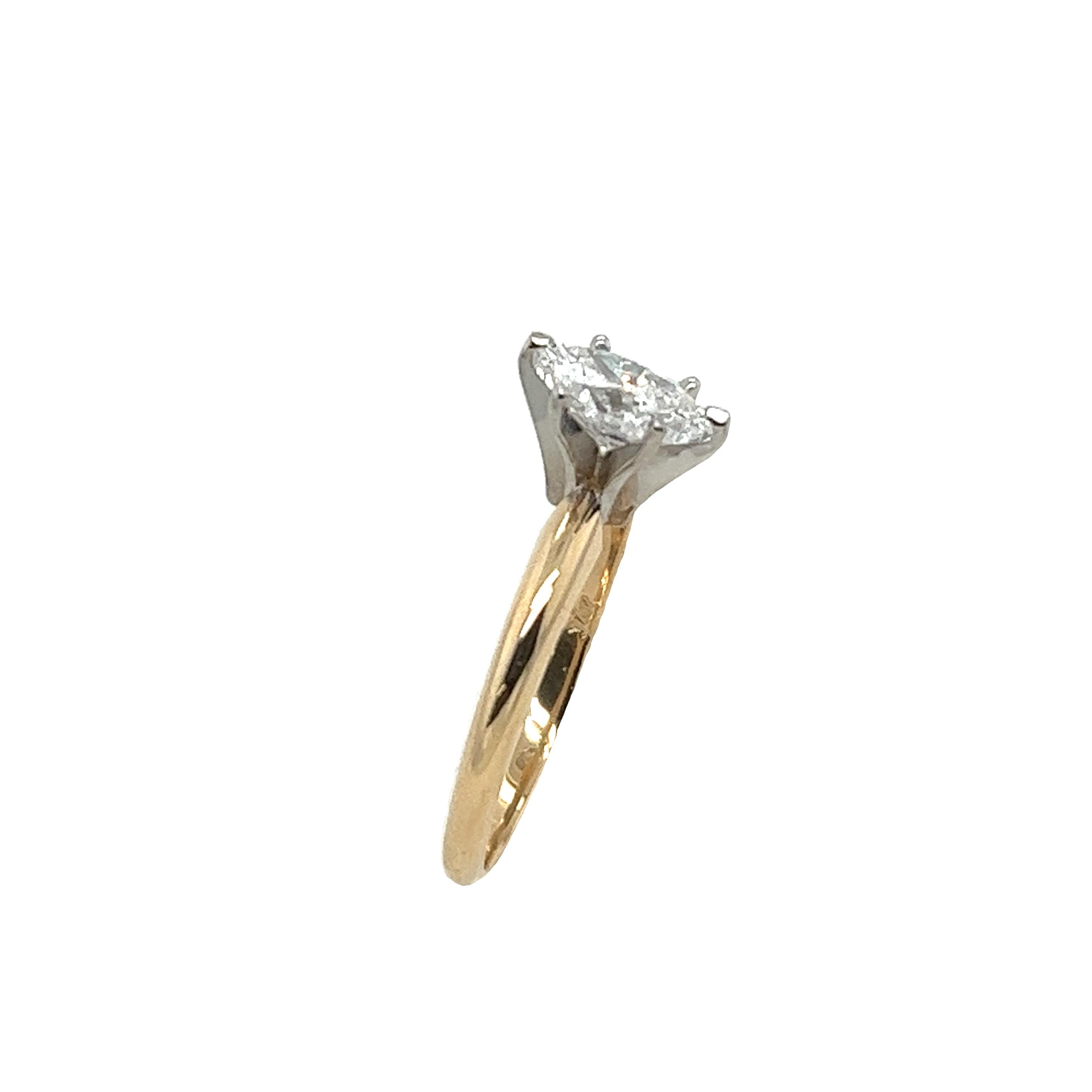 14ct Gelb- und Weißgold 1,01ct D-E/SI2/3 Solitär Diamantring Herren im Angebot