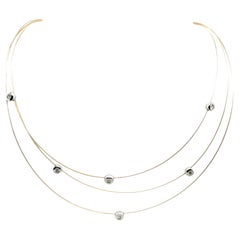 Collana di diamanti in oro giallo e bianco 14ct - 6 diamanti