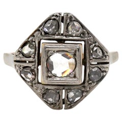 14CT Yellow & White Gold Rose Cut Diamond Ring