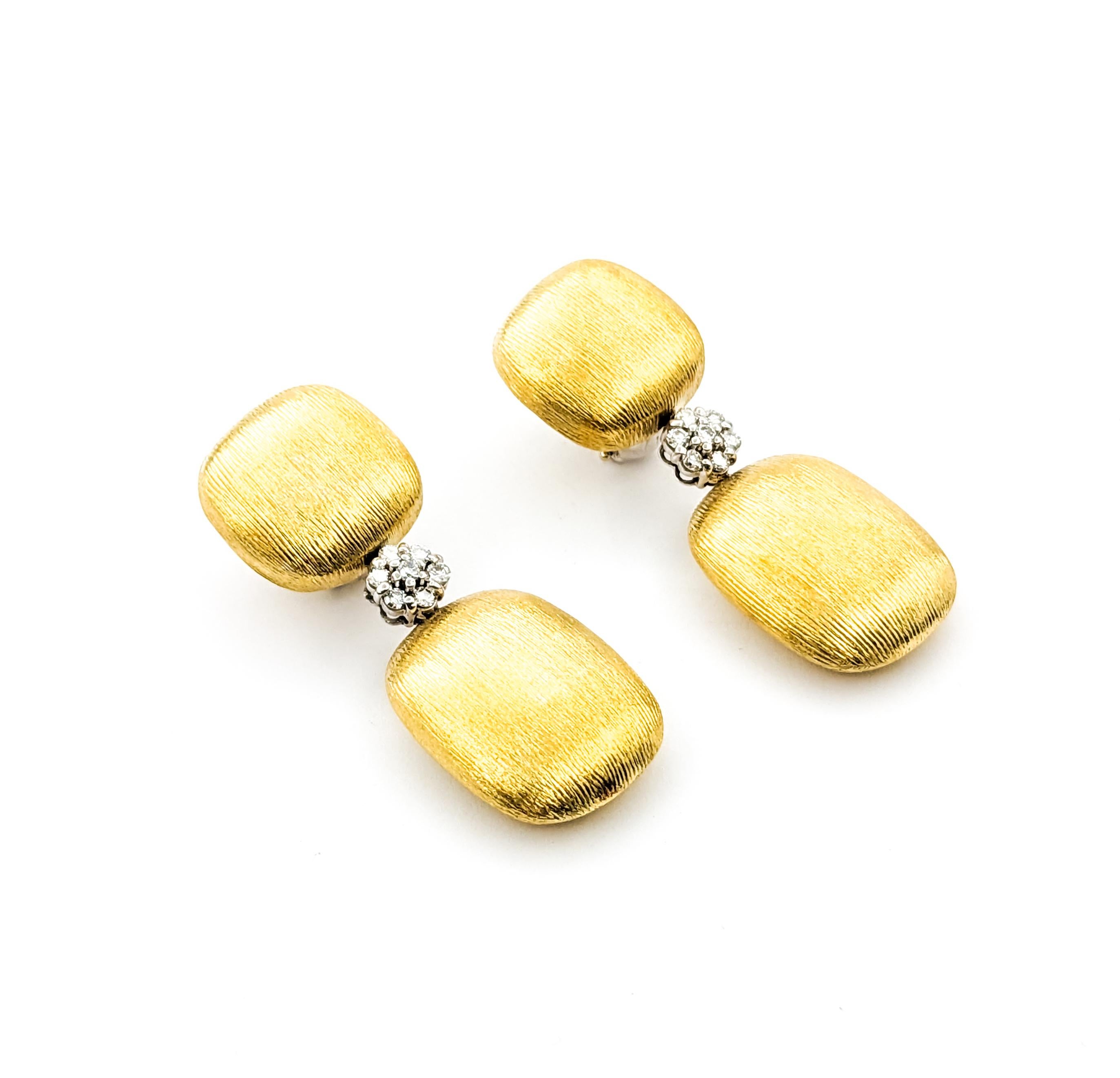 .14ctw Diamant-Baumel-Ohrringe in Gelbgold Damen im Angebot