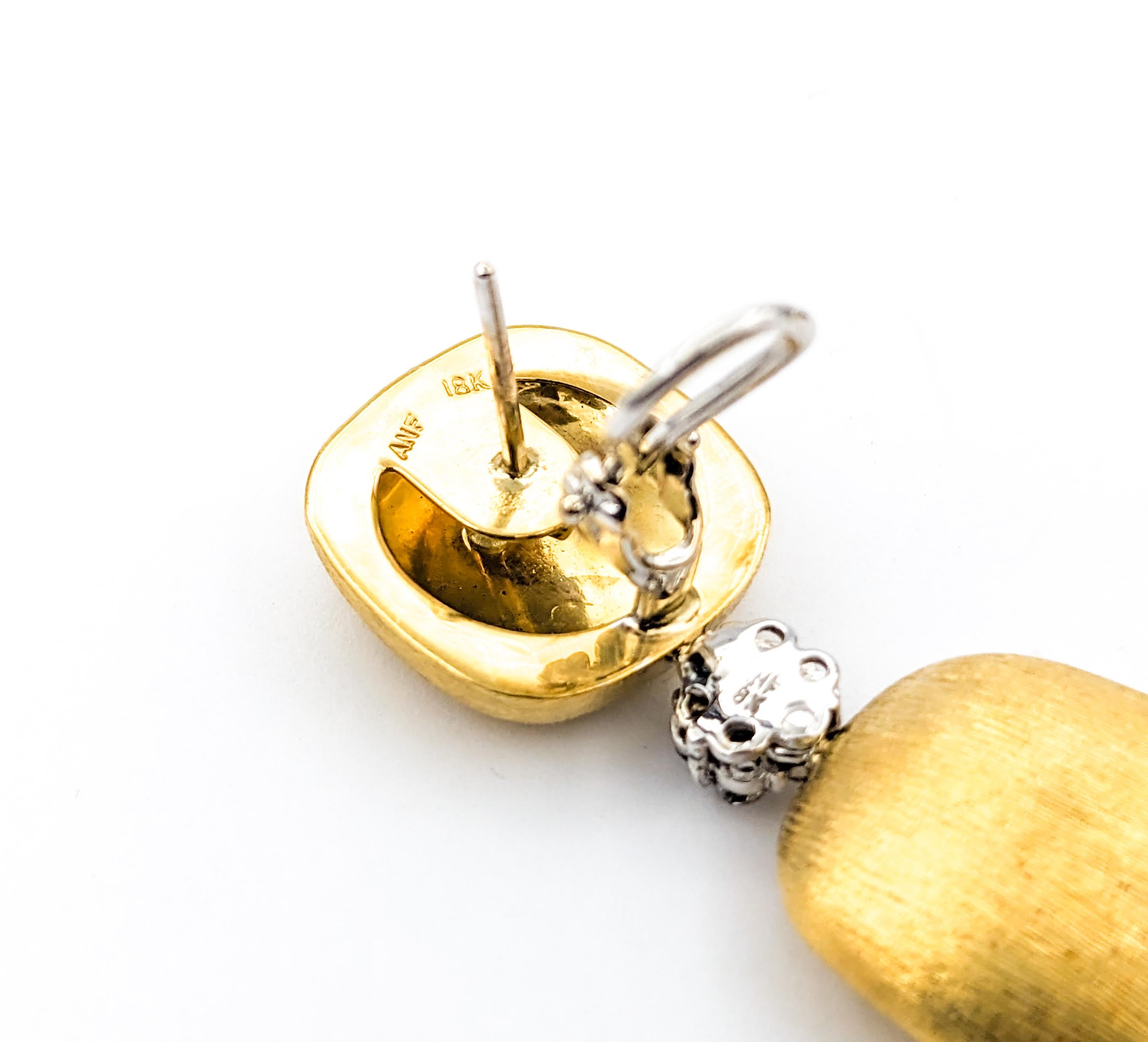 .14ctw Diamant-Baumel-Ohrringe in Gelbgold im Angebot 1