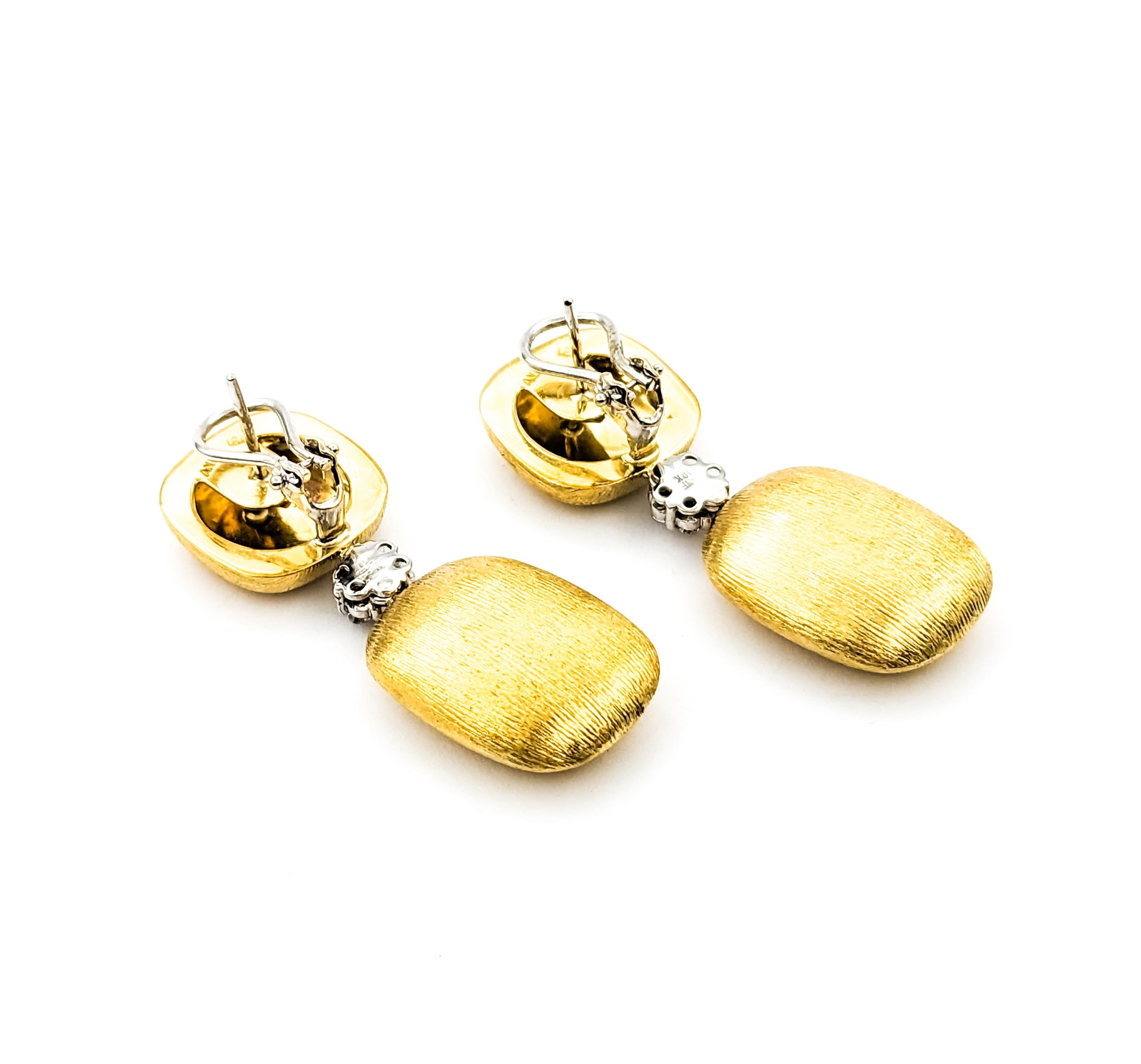 .14ctw Diamond Dangle Earrings In Yellow Gold For Sale 2