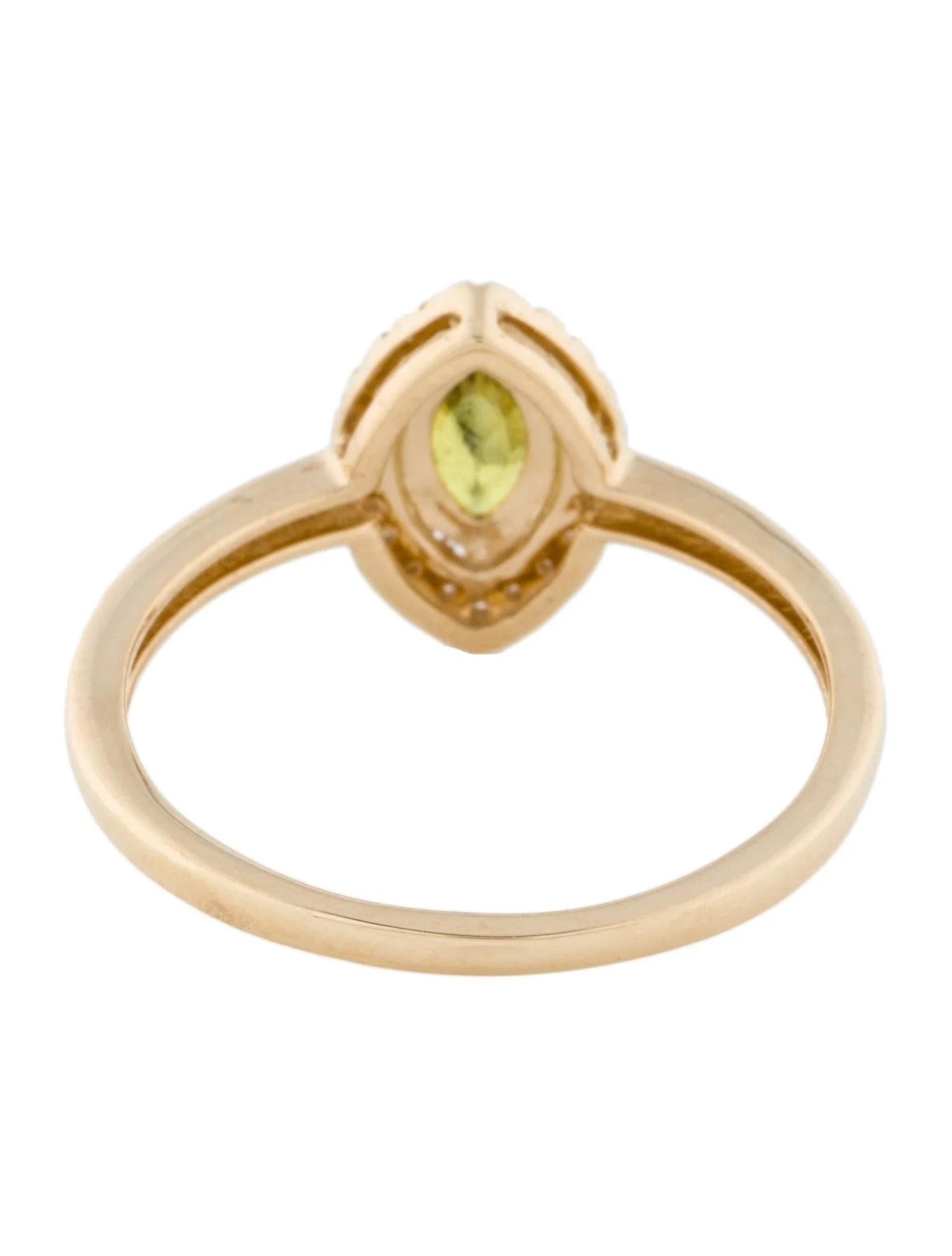 Taille Marquise Bague cocktail de 14 carats avec saphir vert marquise et diamants 0,50 carat, taille 7 en vente