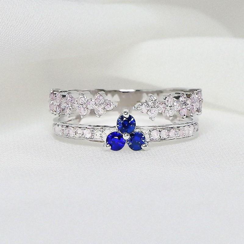 *14K 0.55 ct Natürliche Rosa Diamanten&Blaue Saphire Vintage Verlobungsring*

Dieses Band besticht durch sein wunderschönes Vintage-Design mit natürlichen rosa Diamanten von 0,55 Karat und natürlichen blauen Saphiren von 0,20 Karat.