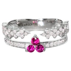 14K 0.55 ct Natural Pink Diamonds&Ruby Vintage Engagement Ring