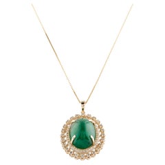 Collana con smeraldo e diamante 14K 10,35ctw