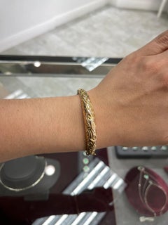 14K Florentine Dome Classic Comfort Fit Armreif Gelbgold-Armband
