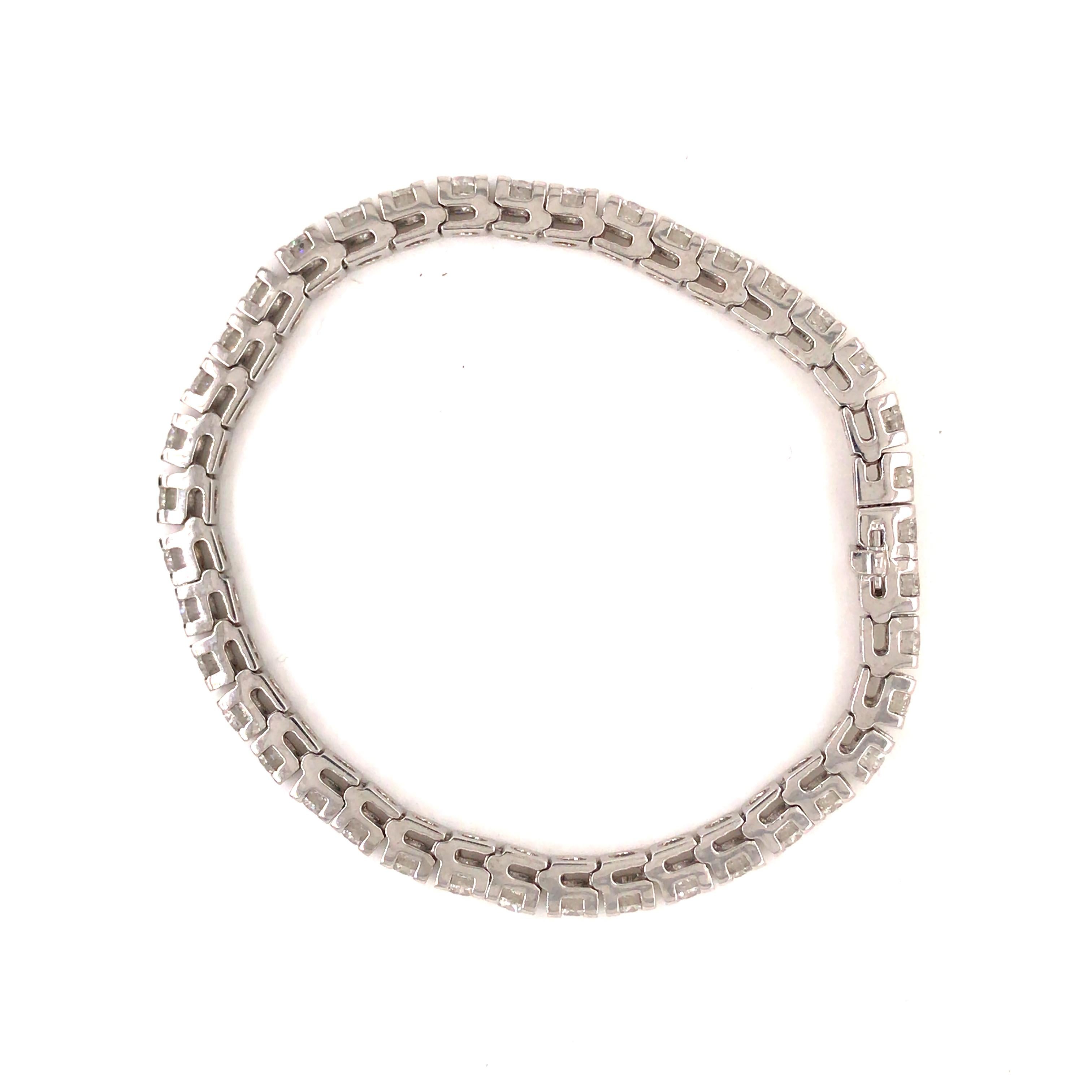 14K 10.53 Carat Diamond Line Bracelet White Gold 1