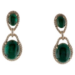 14K 10.75ctw Emerald
Diamond Drop Earrings Oval Emerald Cabochons 1.64ct 14K 10.75ctw Emerald
Diamond Drop Earrings Oval Emerald Cabochons 1.64ct