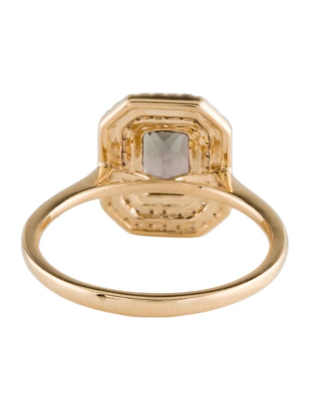 14K 1.07ctw Tourmaline Diamond Cocktail Ring - Vintage Style Jewelry - Size 6.25 In New Condition For Sale In Holtsville, NY