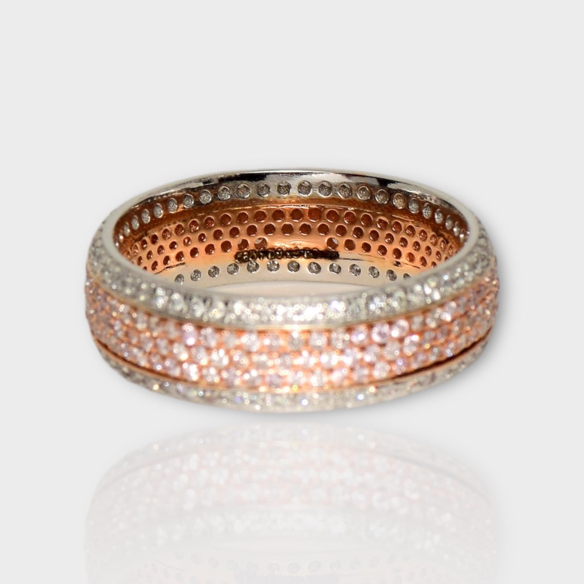 Women's 14K 1.09 tw Natural Pink Diamonds&Diamonds Eternity Engagement Ring For Sale