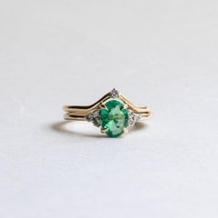 Anillo de diamantes esmeralda de 14 quilates y 1,13 quilates