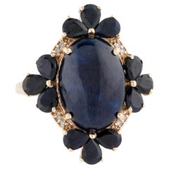 14K 11.35ctw Sapphire 
Diamond Cocktail Ring Size 6.75  Pear Modified Brillian