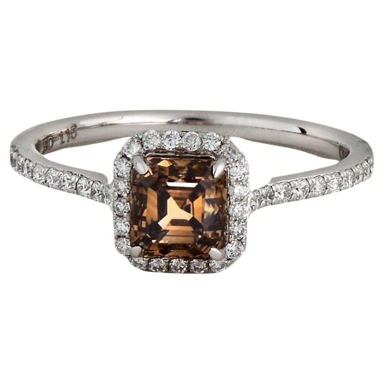 14K 1,15 Karat intensiver brauner Fancy-Diamant-Verlobungsring im antiken  Art déco-Stil im Angebot bei 1stDibs