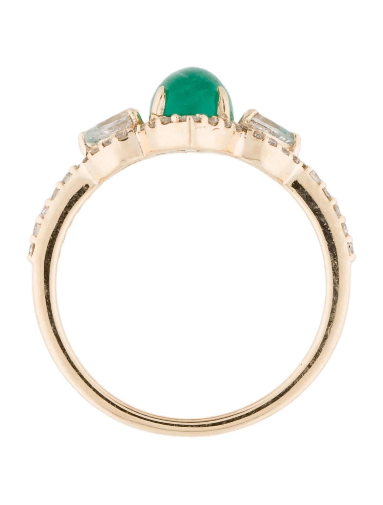 14K 1.33ct Emerald, Sapphire & Diamond Cocktail Ring, Size 7, Pear Brilliant In New Condition For Sale In Holtsville, NY