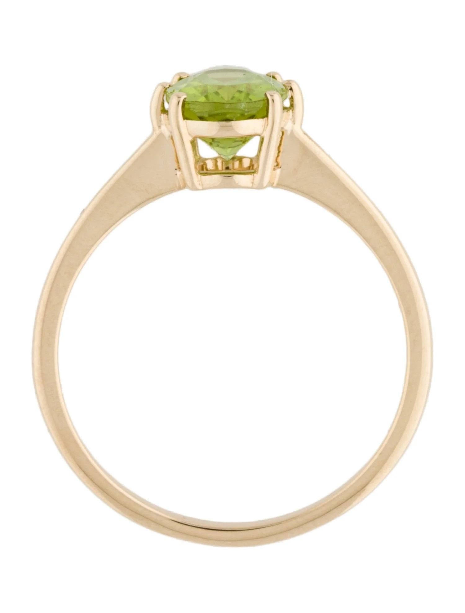 14K 1.36ct Peridot Cocktail Ring Size 6.75  Oval Modified Brilliant Gemstone In New Condition For Sale In Holtsville, NY