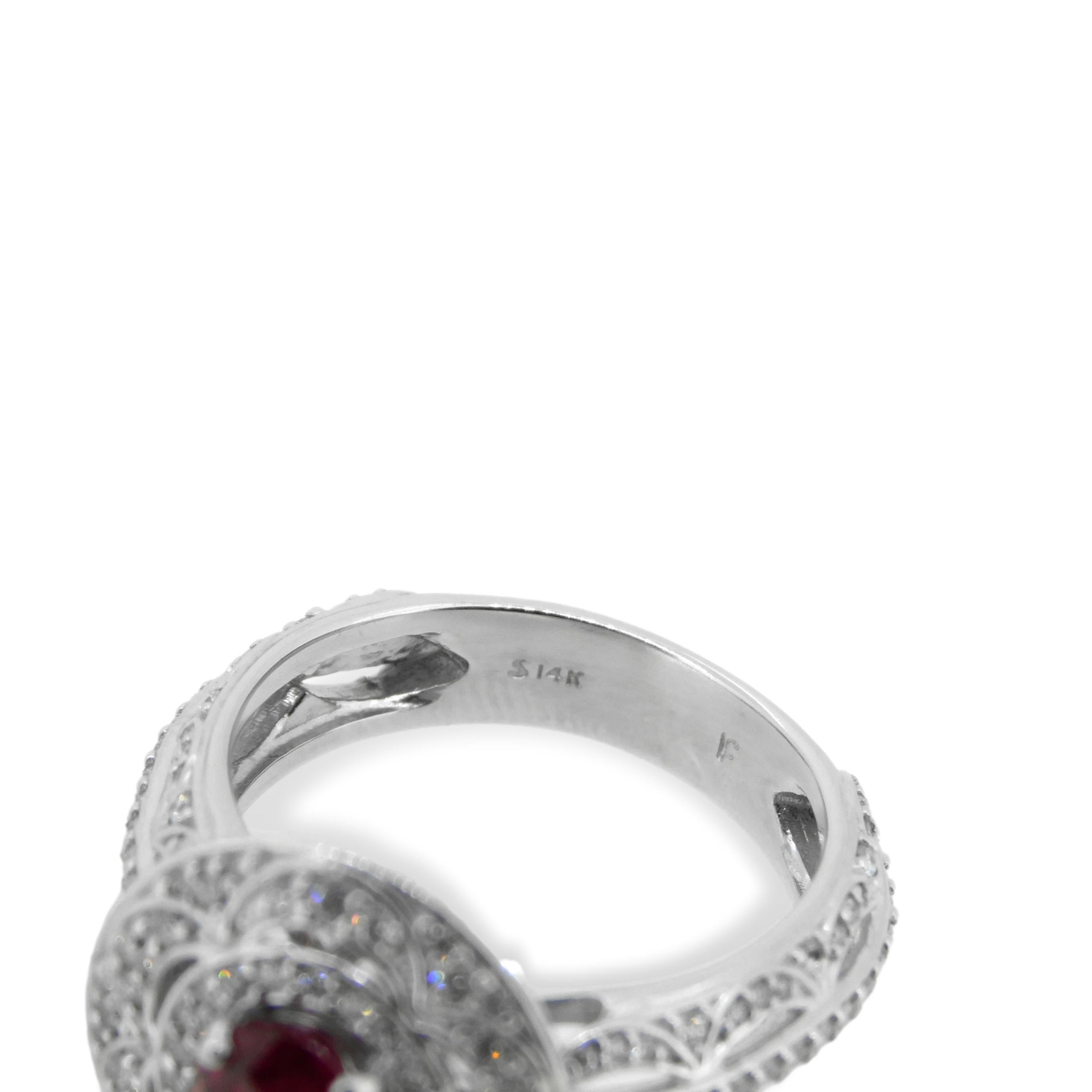 14K 1.57ct Ruby Ring GIA Burmese Pigeon Blood For Sale 1