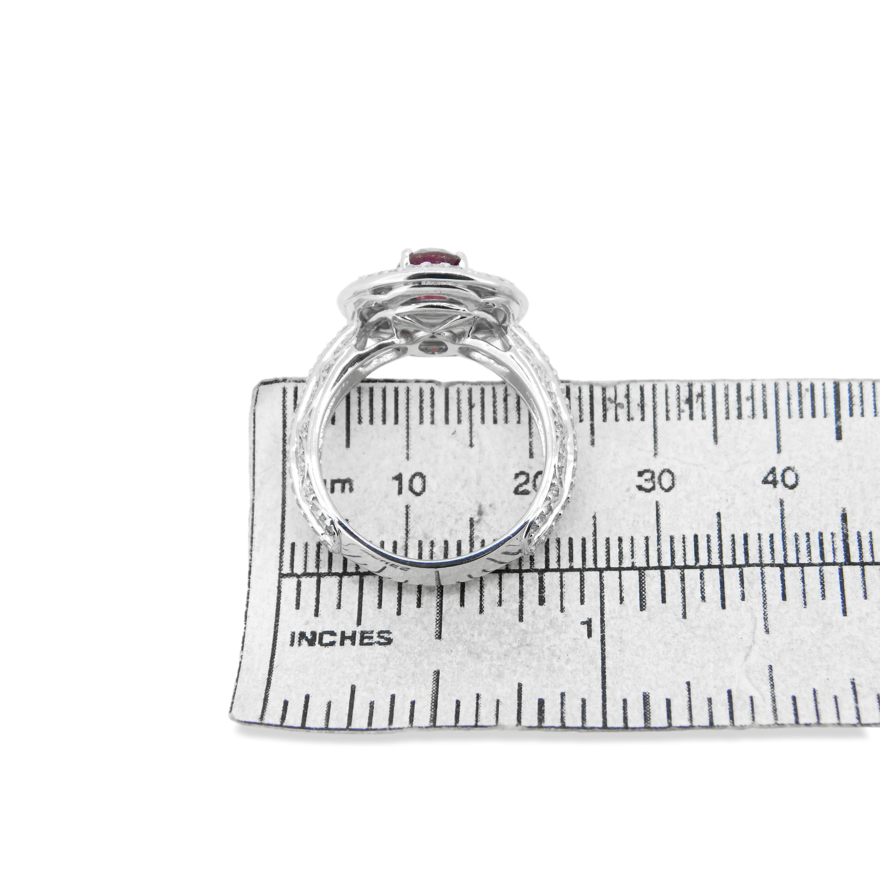 14K 1.57ct Ruby Ring GIA Burmese Pigeon Blood For Sale 2