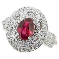 Anello di rubino 14K 1,57ct GIA Sangue di piccione birmano